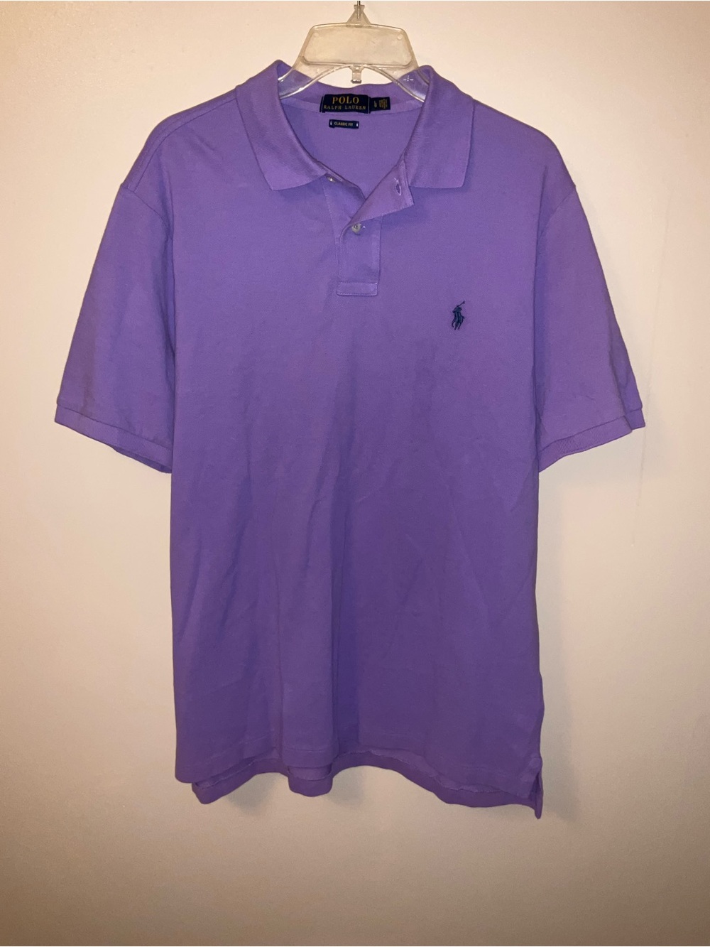 Polo by Ralph Lauren Men's Lavender Classic Fit Cotton Polo Shirt